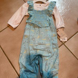 LULLABY 2 PIECE SHIRT AND JUMPER SET SIZE 3-6M  #K114